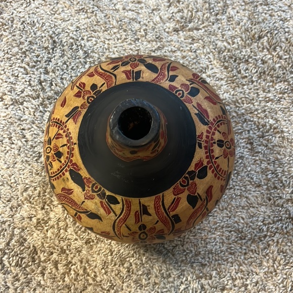 Handcrafted Wooden Tribal Vase - Picture 3 of 6